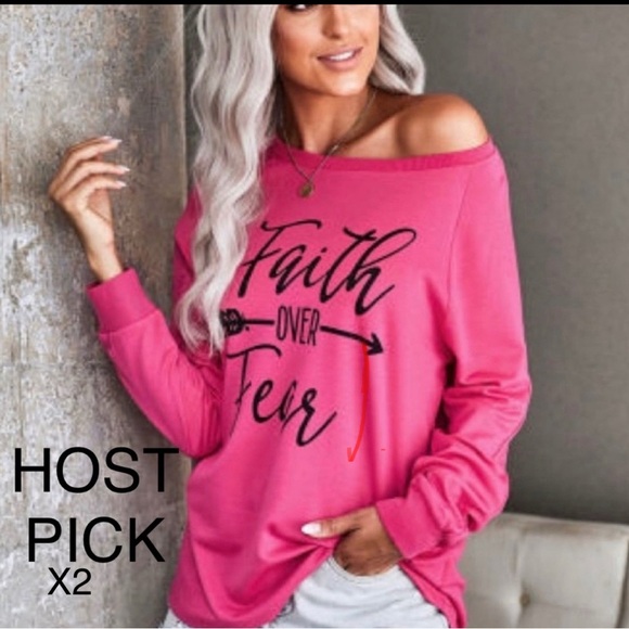 Tops - Trendy Faith Over Fear Pullover Top